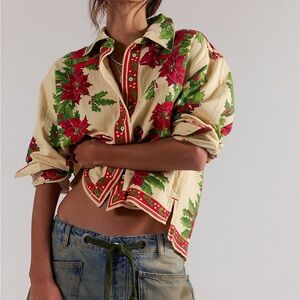 Holiday Blooms Button-Up Shirt
